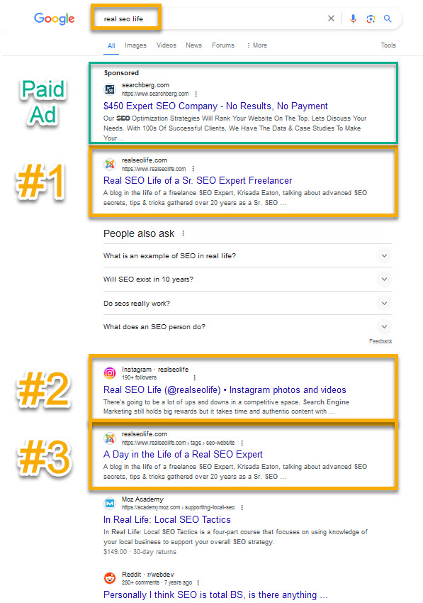 Page Dominance Example — Real SEO Life